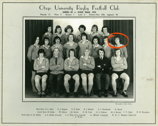 Otago University Rugby Football Club - Golds -1972 - Mark Henaghan