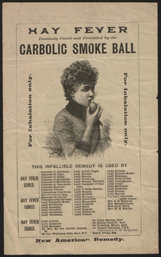 The original carbolic smoke ball advertisement